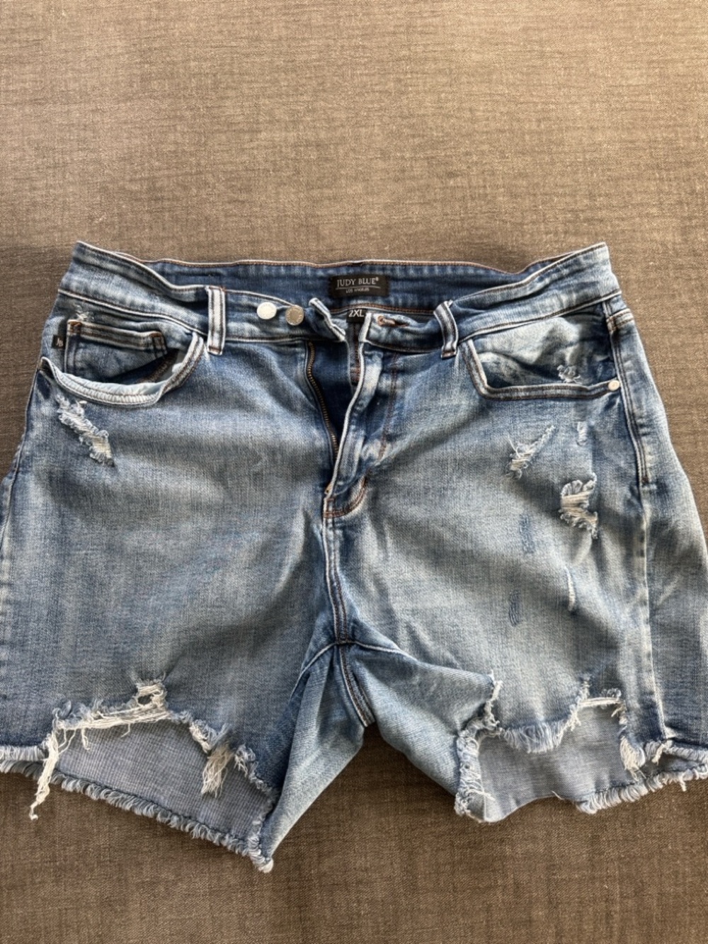 Judy Blue Light Wash Distressed Jean Shorts